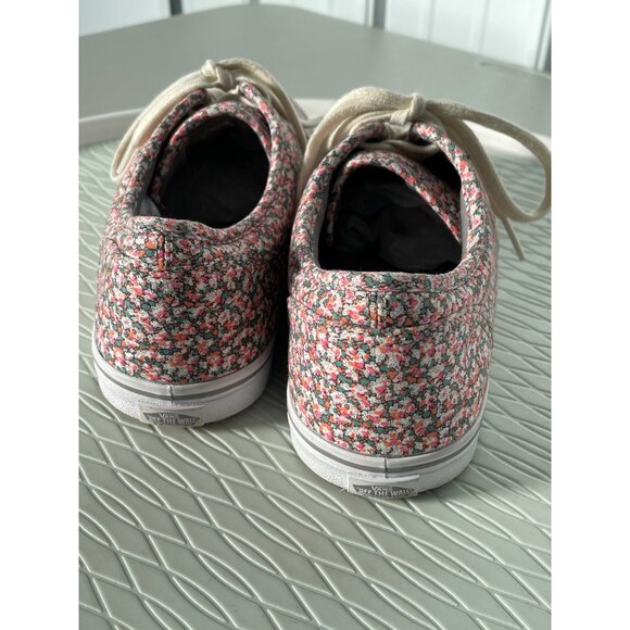 Vans Floral Lace Up Canvas Sneakers Women 8.5 US Round Toe Streetwear Pink Multi - Picture 8 of 10